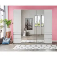 Wimex Armoire à portes battantes/pivotantes Everly Armoire à vêtements Modèle au choix Blanc