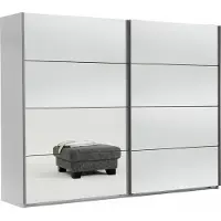 Wimex Armoire à portes coulissantes Easy Plus 225x65x210m Armoire blanche à miroir intégral 2 portes