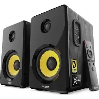 Majority - D40X - Enceintes actives de bibliothèque - Connexion Bluetooth - USB - AUX - RCA et optique - Amplificateur intégré - Haut-parleurs de basses de 4 pouces - Télécommande et panneau de