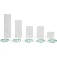 Livoo 5 x 450 ml Bocaux à provisions - Verre borosilicaté - Couvercle en silicone et verre