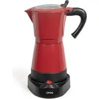Livoo Cafetière italienne électrique 6 tasses rouge - - DOD117RC -