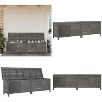vidaXL Coffre de jardin Anthracite 198,5x50x56,5 cm Sapin massif - Coffre de jardin - Coffres de jardin - Boîte de rangement extérieur - Boîte à coussins extérieure