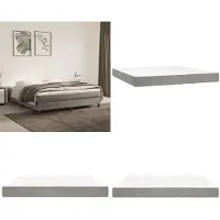 vidaXL Matelas à ressorts ensachés gris clair 160x200x20 cm velours - Matelas à ressorts ensachés - Matelas - Meubles de chambre à coucher