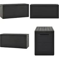 vidaXL Coffre de jardin Anthracite 116x44x55 cm - Coffre de rangement - Coffre de rangement - Coffre pour coussins de jardin