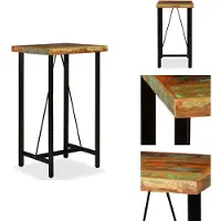 vidaXL Table de bar en vieux bois massif 60x60x107 cm - Tables de salle à manger