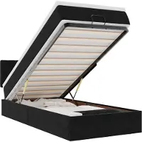vidaXL Ottomane Lit avec matelas & LEDs Noir 80x200 cm Velours