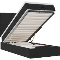 vidaXL Ottomane Lit avec matelas & LEDs Noir 80x200 cm Tissu