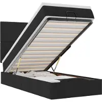 vidaXL Lit ottoman avec matelas noir 100x200 cm Tissu