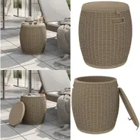 vidaXL Coffre de jardin 4 en 1 Marron clair Polypropylène - Coffre de jardin - Coffres de jardin - Coffre de rangement de jardin - Coffre de rangement