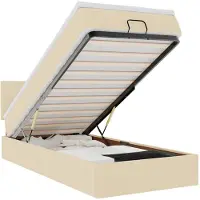 vidaXL Lit ottoman avec matelas Crème 80x200 cm Tissu