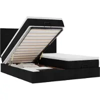vidaXL Ottoman-lit avec matelas & LEDs Noir 180x200 cm Tissu