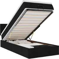 vidaXL Lit ottoman avec matelas noir 90x200 cm Tissu