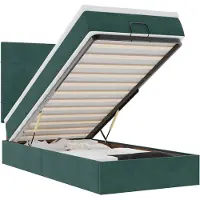 vidaXL Lit ottoman avec matelas vert foncé 100x200 cm velours