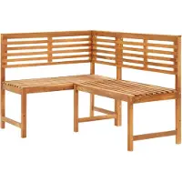 The Living Store Banc d'angle de jardin 140 cm bois massif acacia