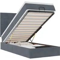 vidaXL Lit ottoman avec matelas gris foncé 90x200 cm velours