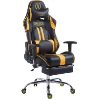 CLP Chaise de bureau Racing Limit V2 similicuir avec repose-pieds noir/jaune