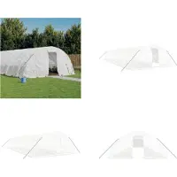 vidaXL Serre avec structure en acier, blanche, 70 m², 14 x 5 x 2,3 m