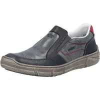 Rieker Herren Slipper Chaussure basse en cuir avec semelle intérieure souple 04052, Taille:43 EU, Couleur:Bleu