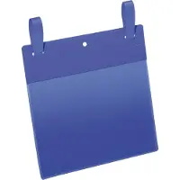 Durable Pochettes pour documents avec languettes, l. 210 x H 148 mm (A5 paysage), 50 p., bleu