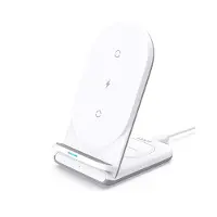 Aukey Aircore Support de recharge sans fil 2-en-1 blanc