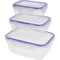 Excellent houseware Set de récipients pour aliments, 3 pièces, en plastique
