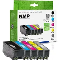 KMP MULTIPACK E216V - 5er-Pack - Schwarz, Gelb, Cyan, Magenta, Photo schwarz - kompatibel - Tintenpatrone (Alternative zu: Epson 33, Epson T3337)