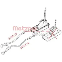METZGER Câble dede boîte de vitesses gauche pour MINI MINI (R50)