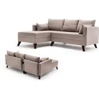 Hannah Home , Bella- BLC1510, Sahne, Canapés-lits, Cadre : Bois / MDF