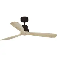 Faro Lantau - ventilateur de plafond - Ø 132 x 26 cm - 6 vitesses - inclus télécommande avec minuterie - bois clair avec brun mat
