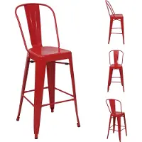 MCW Tabouret de bar -A73 Métal (lot de 4)