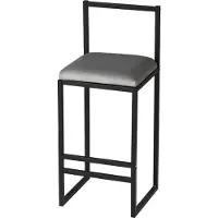 Hannah Home , Nordic - Grey, tabouret de bar, gris, MÉTAL, 35 x 84 x 35 x cm