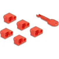 DeLOCK RJ45 Port Blocker Set für RJ45 Stecker 10 Stück rot