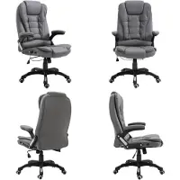 vidaXL Chaise de bureau anthracite similicuir - Chaise de bureau - Chaise de direction - Chaise de bureau