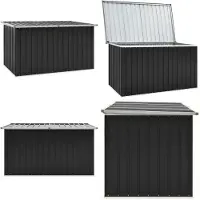 vidaXL Coffre de jardin Anthracite 171 x 99 x 93 cm - Coffre de rangement - Coffre de rangement - Coffre pour coussins de jardin