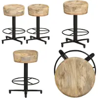vidaXL Tabourets de bar, lot de 2, 52 cm, couleur mangue, en bois massif - Tabouret de bar - Tabourets de bar - Chaise - Chaises