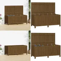 vidaXL Coffre de jardin brun miel 147x68x64 cm Pin massif - Coffre de jardin - Coffres de jardin - Boîte de rangement de jardin