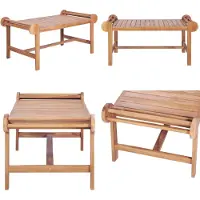 vidaXL Table basse 100 x 50 x 45 cm Teck Massif - Table de jardin - Tables de jardin - Tables basses