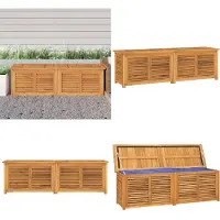 vidaXL Coffre de jardin avec housse 175 x 50 x 53 cm en teck massif - Coffre de jardin - Coffres de jardin - Coffre de rangement