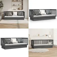 vidaXL Lit de jour Gris 75x190 cm Pin massif - Lit de jour - Lits de jour - Canapé-lit - Canapé-lit