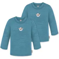 Normani T-Shirt 'Taupo' beige / bleu cyan / émeraude / blanc