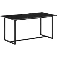 Wohnling Table de salle à manger 120x60x76 cm Table de cuisine noire aspect marbre Table de salle à manger moderne Petite table rectangulaire Table de salle à manger avec pieds métalliques