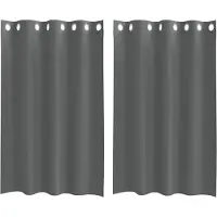 vidaXL Voile Rideaux avec oeillets 2 pcs. Gris foncé 140x175 cm