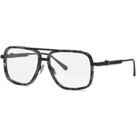Philipp Plein Lunettes de Vue VPP063V 58/15/145 Nero semilucido c/parti bachelite/ruteni Metallo MAN VPP063V