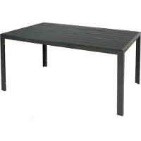 Mojawo Table de jardin aluminium bois synthétique anthracite / gris 160 x 90 x 74 cm