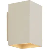 QAZQA Applique murale moderne beige GU10 50 mm carrée 2 lumières - Sandy