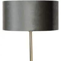 QAZQA Lampadaire laiton avec abat-jour en velours vert 50 cm - Simplo