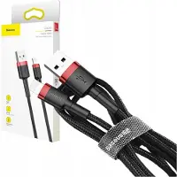 Baseus Câble Lightning Usb Cafule 2,4A 0.5M (Czarno-Czerwony)