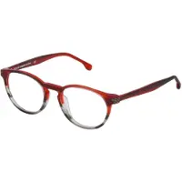 Lozza Lunettes de vue - - VL4139 - Acétate rouge/gris strié mat - Unisexe - 50/19/140