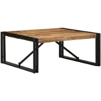vidaXL Table basse 80x80x35 cm Bois massif rugueux Mango