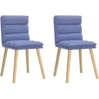 vidaXL Chaise de salle à manger 2 pcs. Tissu bleu jean